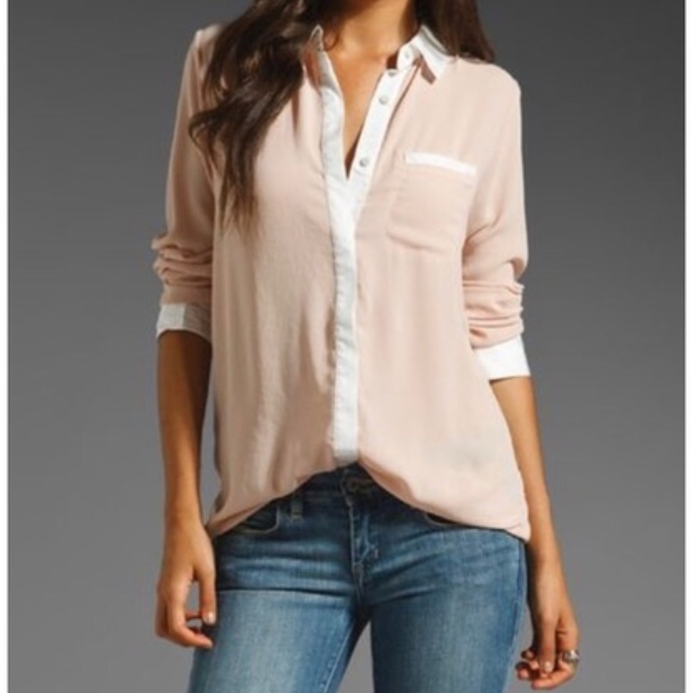 Free People | Pink & White Boyfriend Tunic
